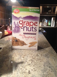 Grape Nuts in Almond Milk = smoothie? Maybe not. 